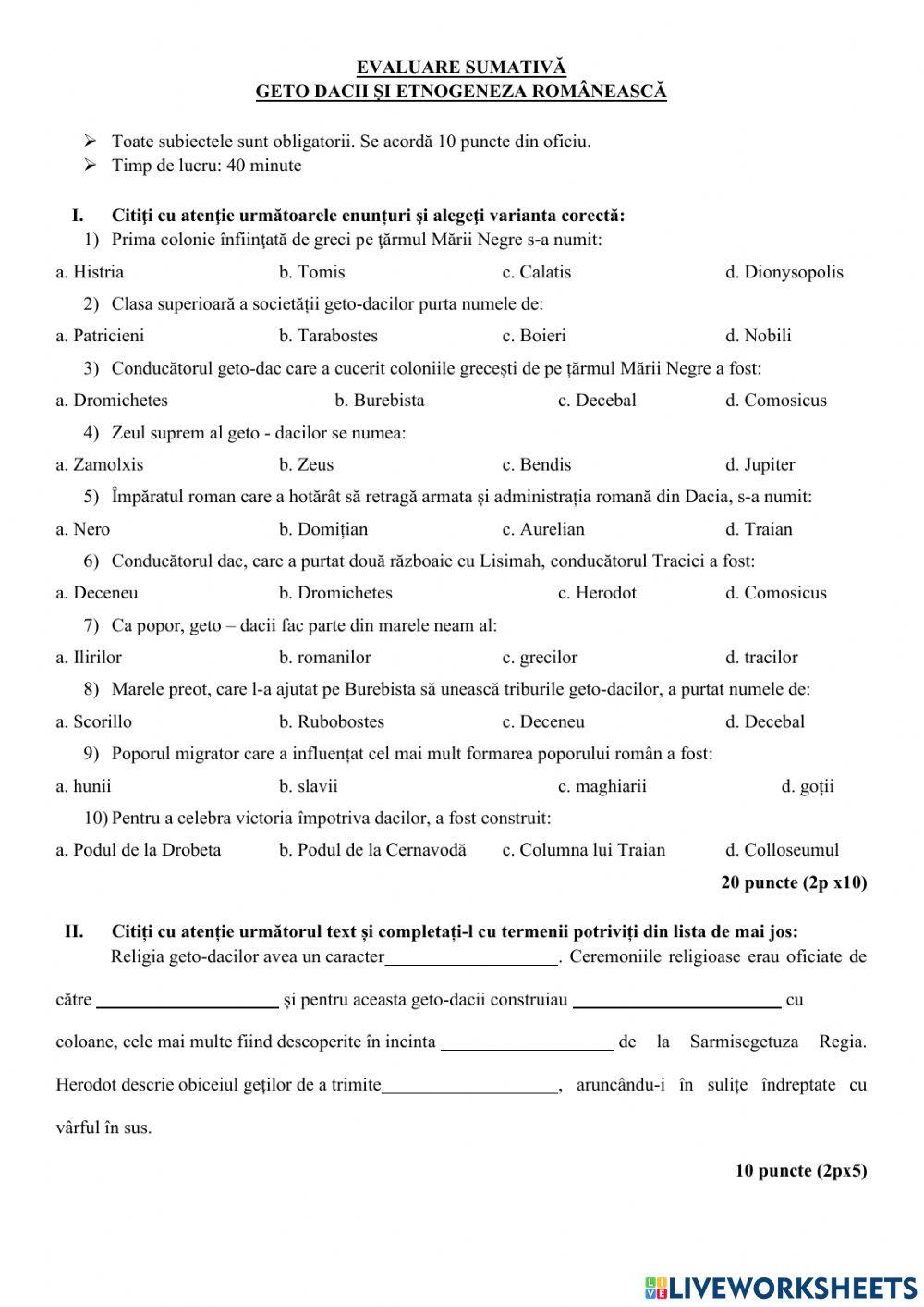 GETO-DACII ȘI ETNOGENEZA ROMÂNEASCĂ