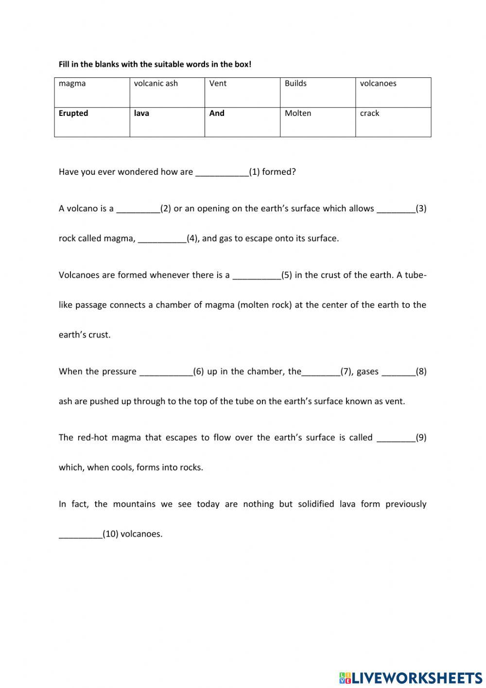 Explanation text -1 worksheet | Live Worksheets