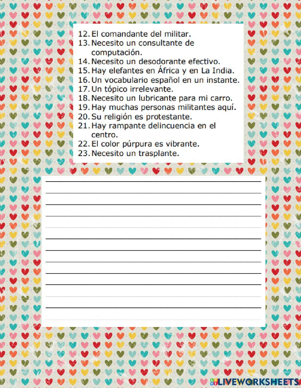 Leccion de vocabulario 7