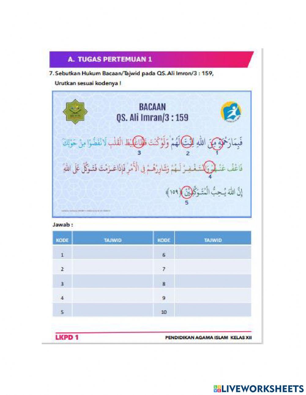 LKPD PAI Qs Ali imran 190-191-159
