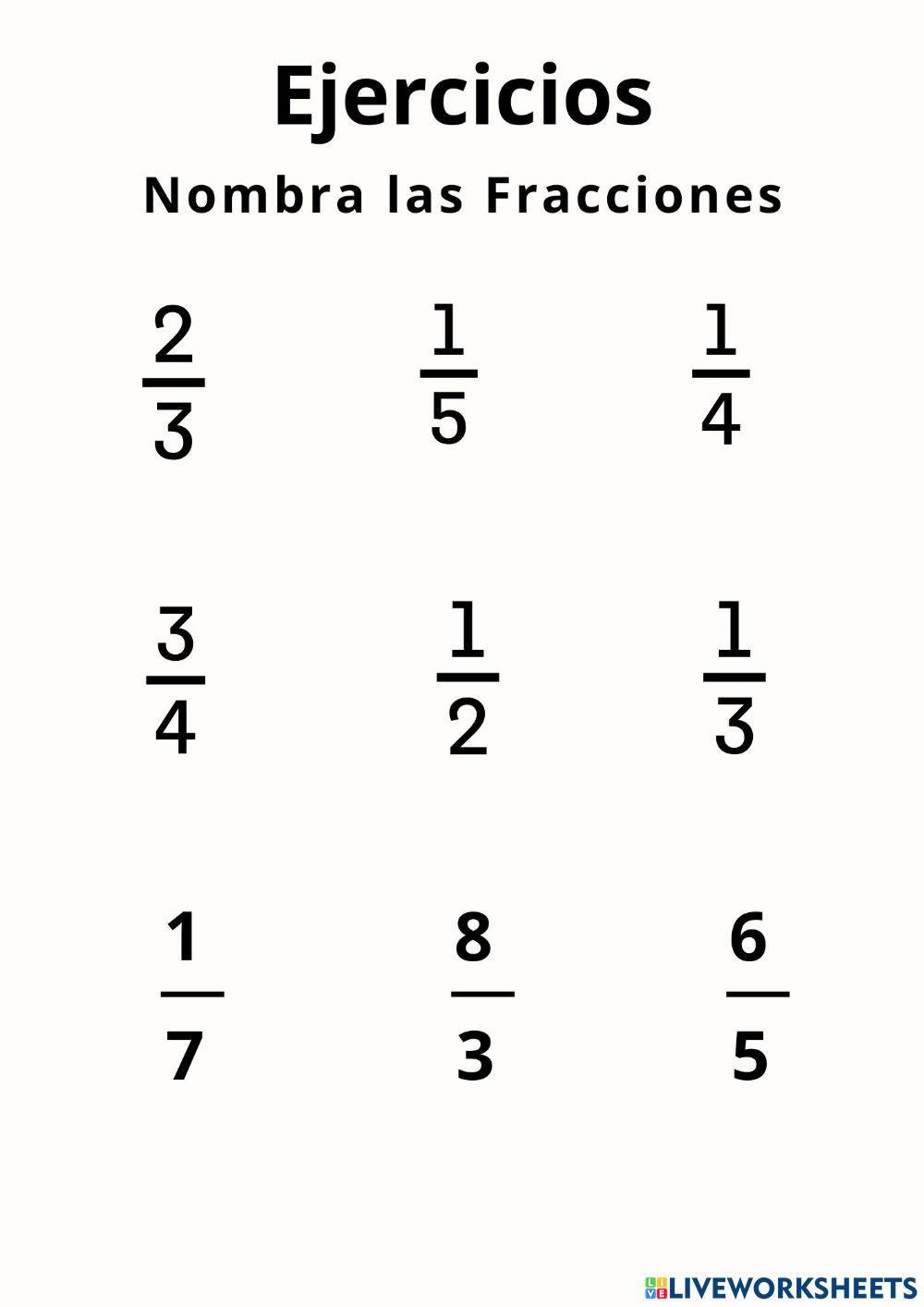 Nombrando Fracciones