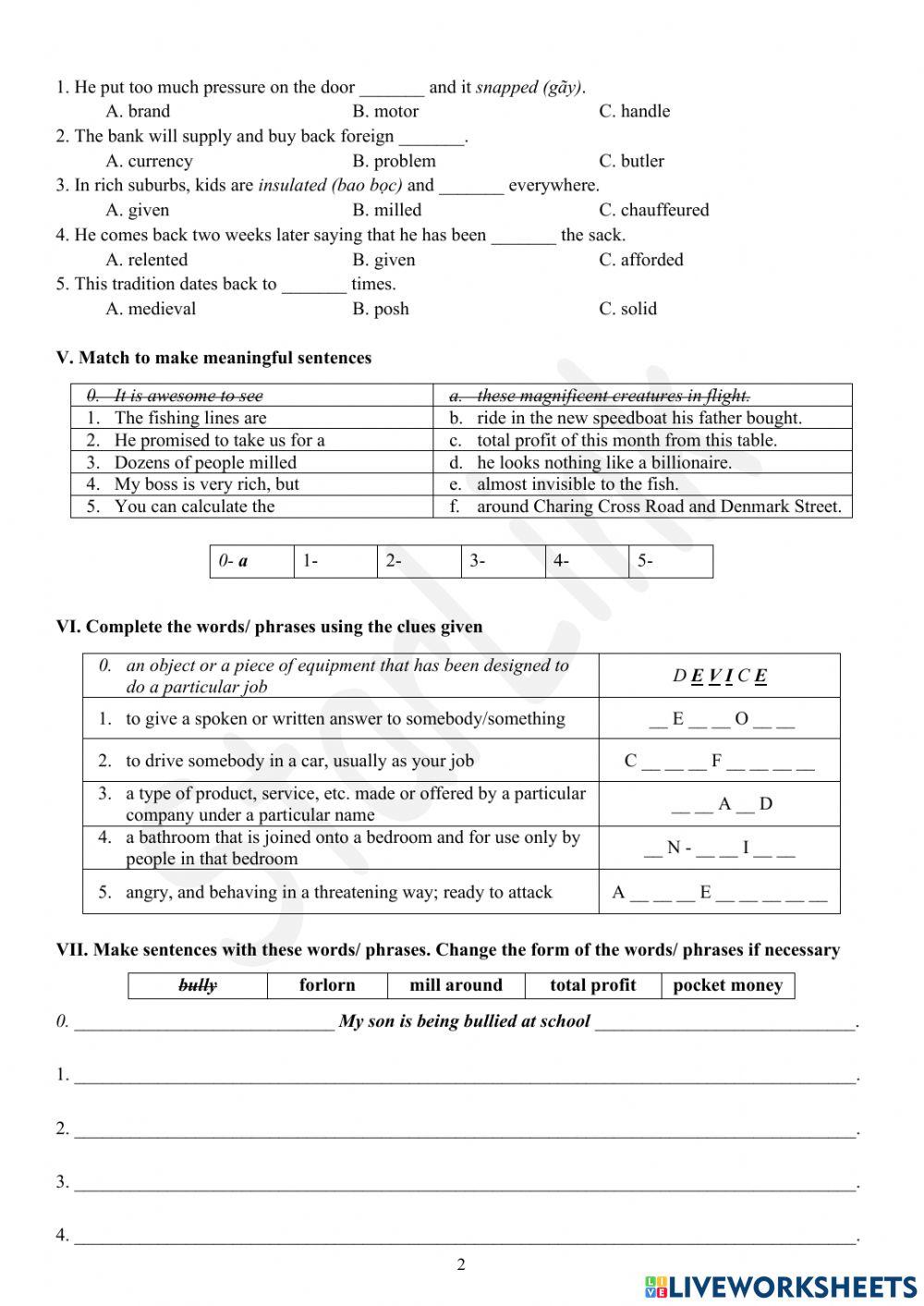 Foreign Teacher-S6-WEEK 21-U5-VOCAB REVISION