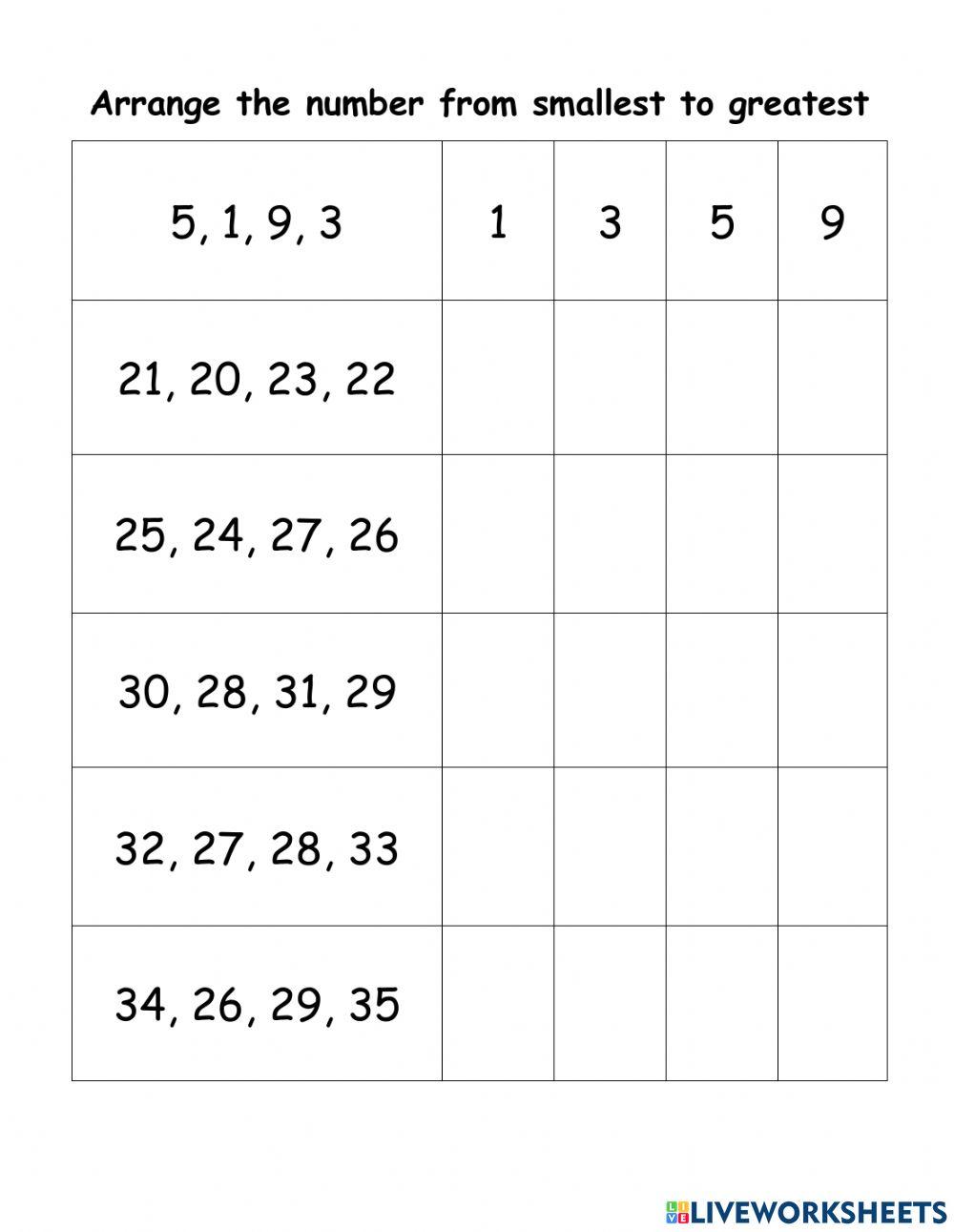 Whole number online exercise for Grade III Live Worksheets