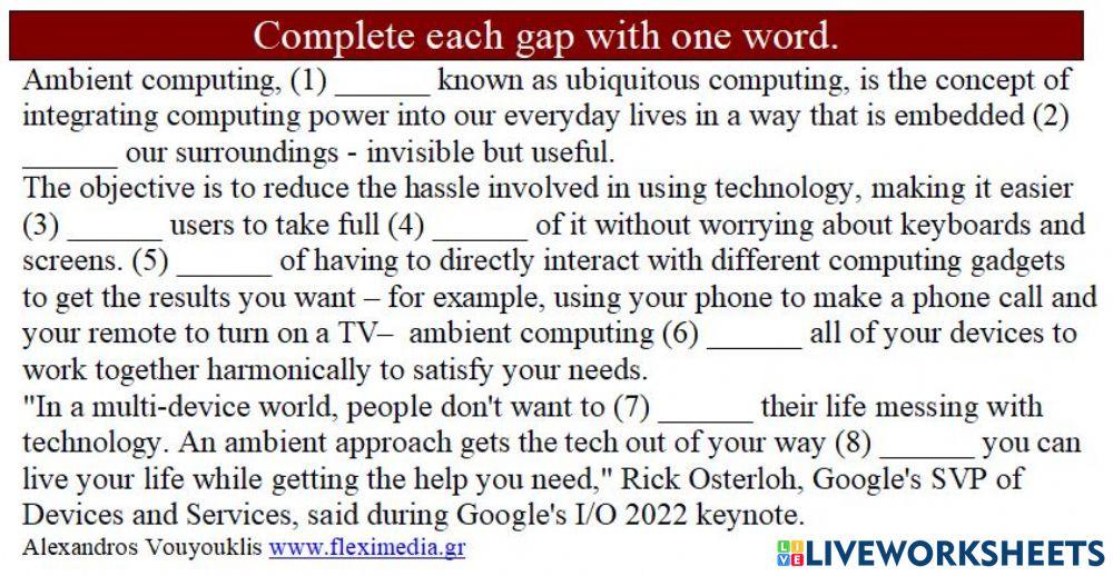 Everything around you can become a computer cloze Everything around you can become a computer cloze