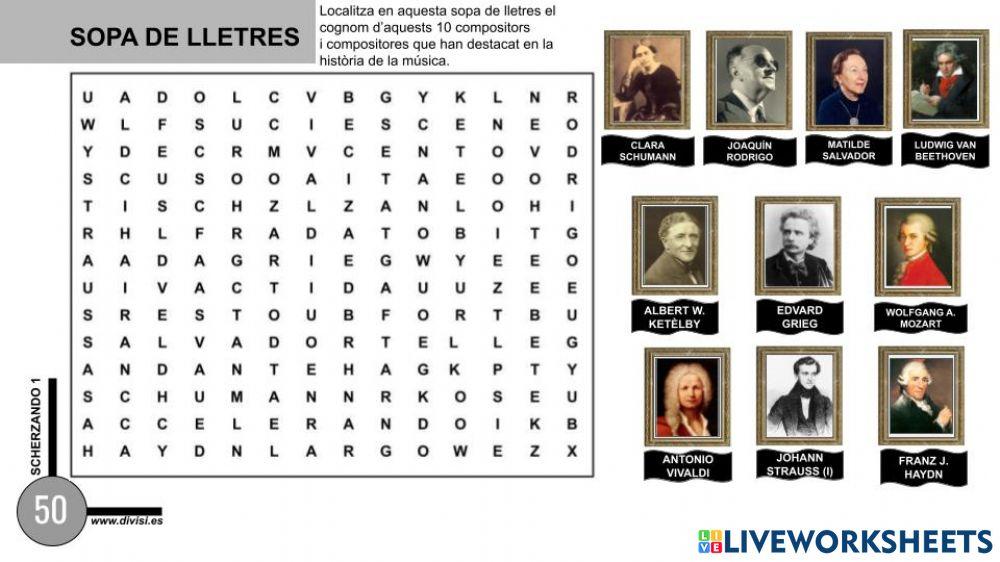 SOPA LLETRES compositors SOPA LLETRES compositors