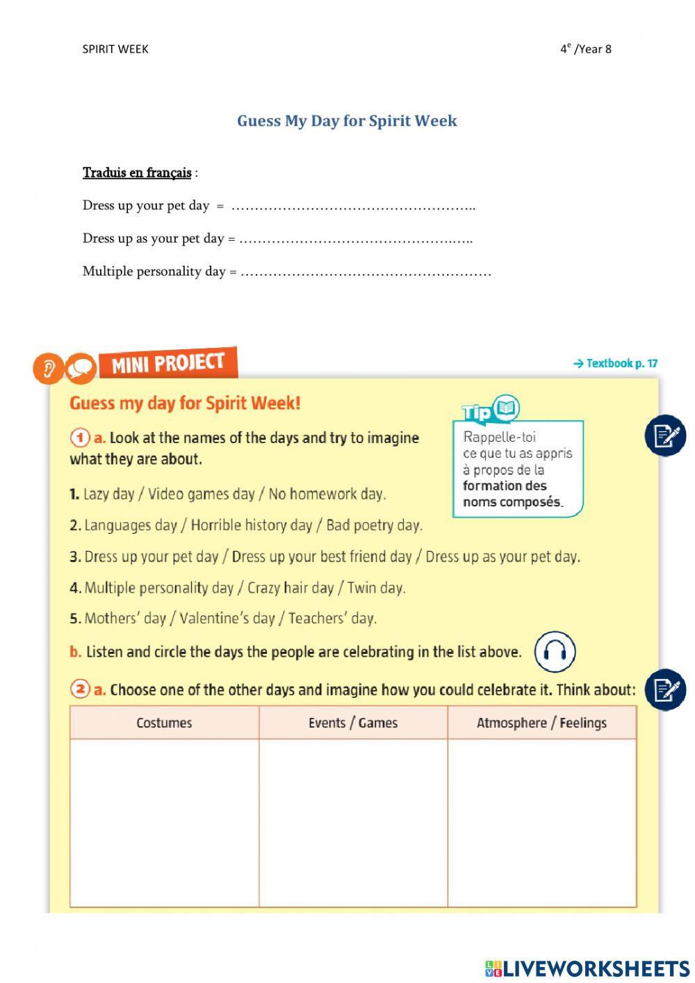 Guess my day for Spirit Week