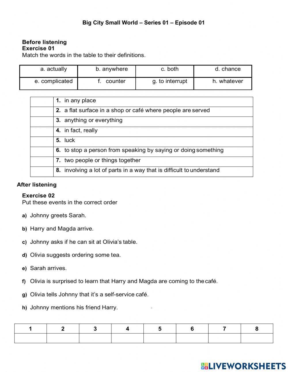 Big City Small World – Series 01 – Episode 01