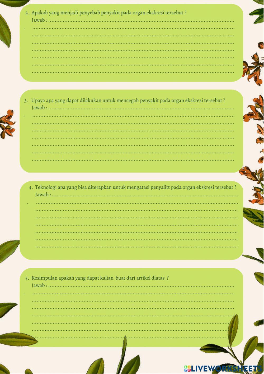 Pola hidup pengaruh terhadap kelainan ekskresi