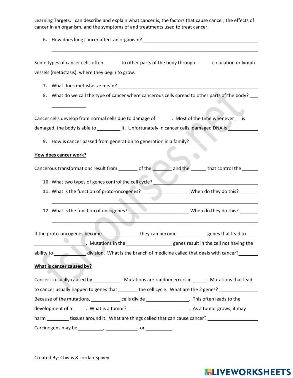 What You Should Know About Cancer Video Notes