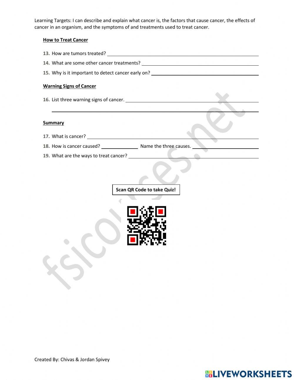 What You Should Know About Cancer Video Notes