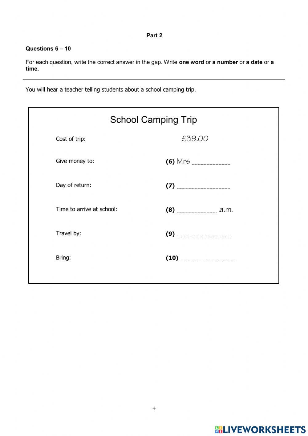 A2+ listening grado (9) segundo periodo