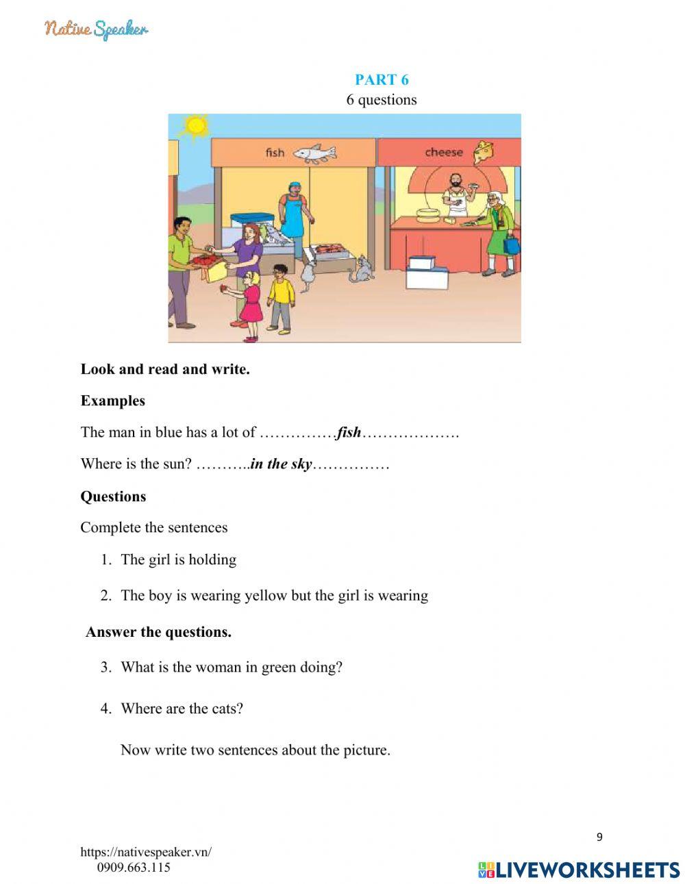 Practice movers- reading and writing 4