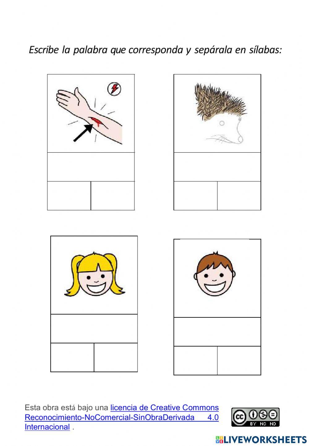 Descomponer sílabas P