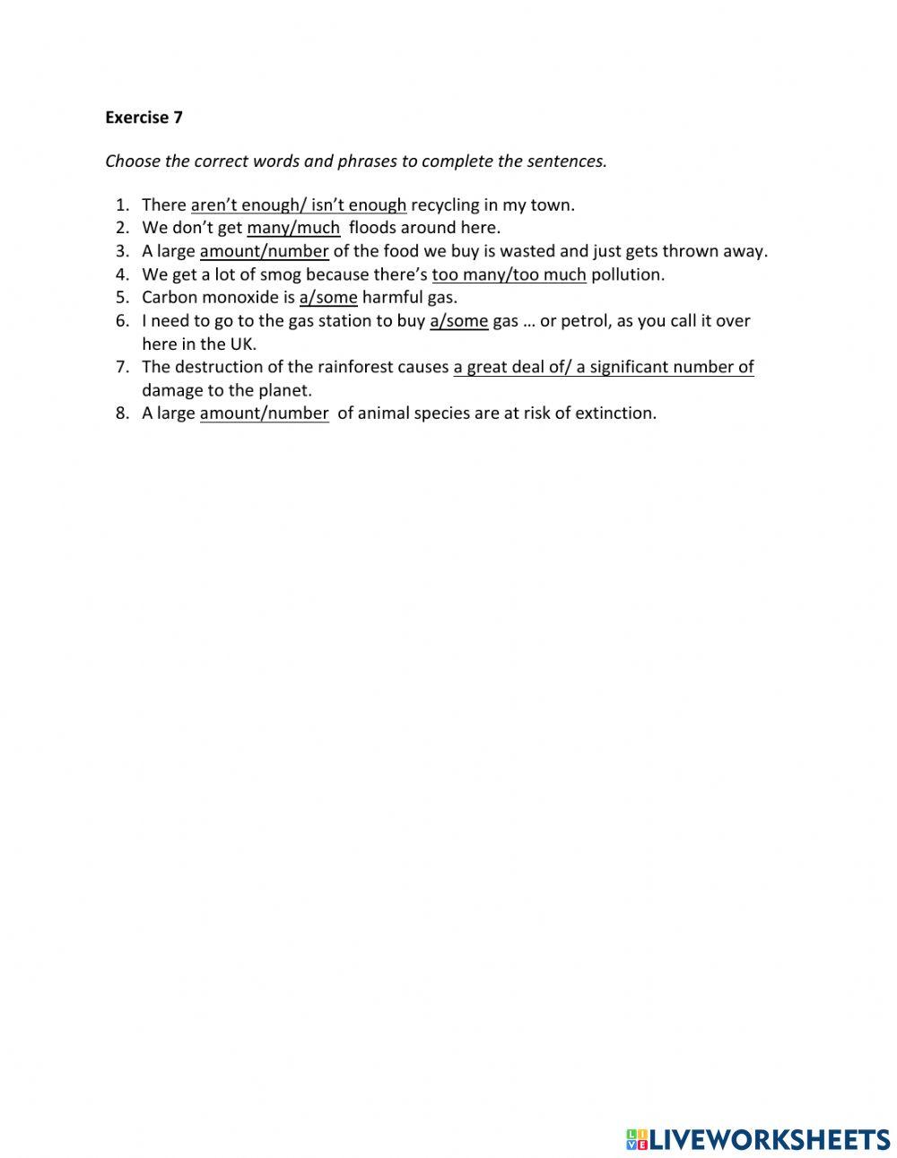 IE2, Unit 6, Vocabulary & Grammar, Exercise 7
