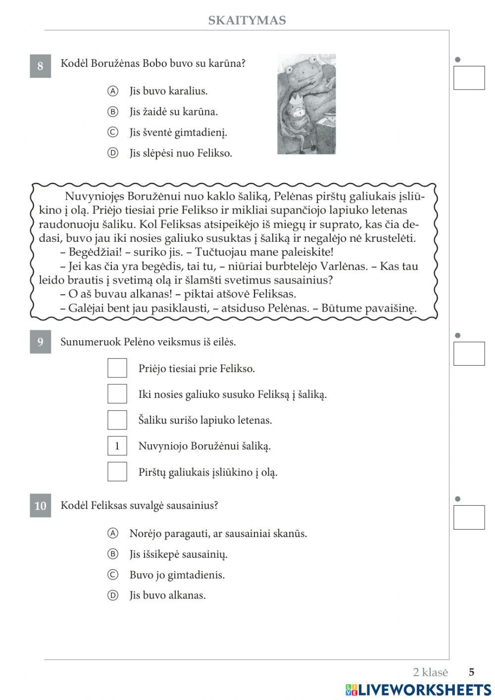 Teksto suvokimas 1kl