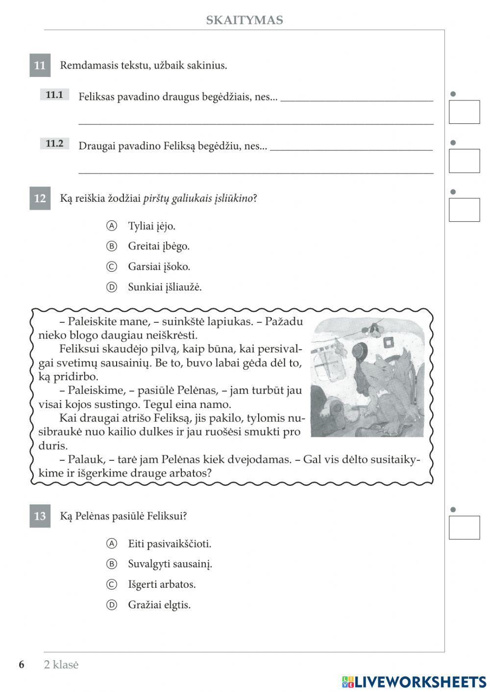 Teksto suvokimas 1kl