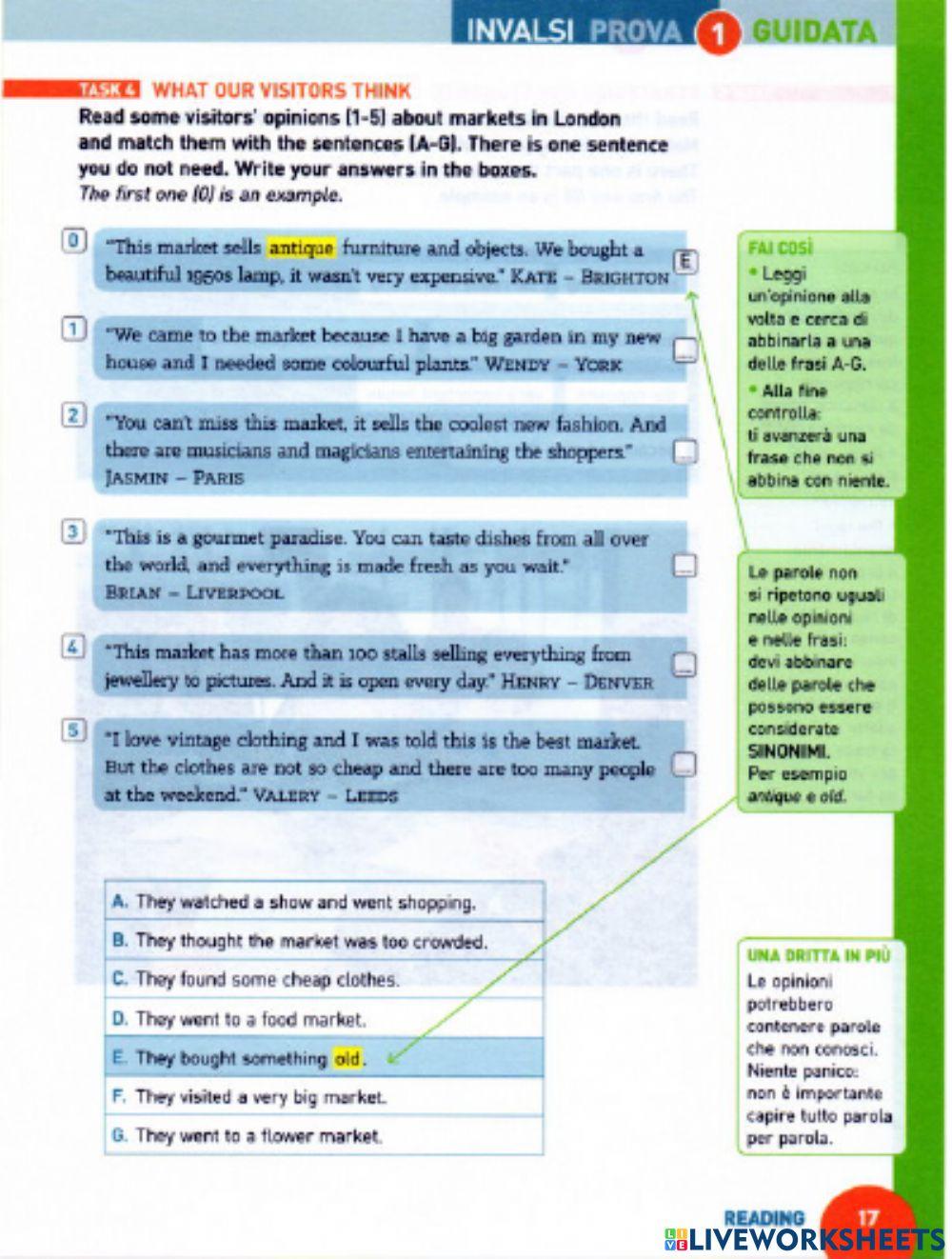 Invalsi guided reading test 1