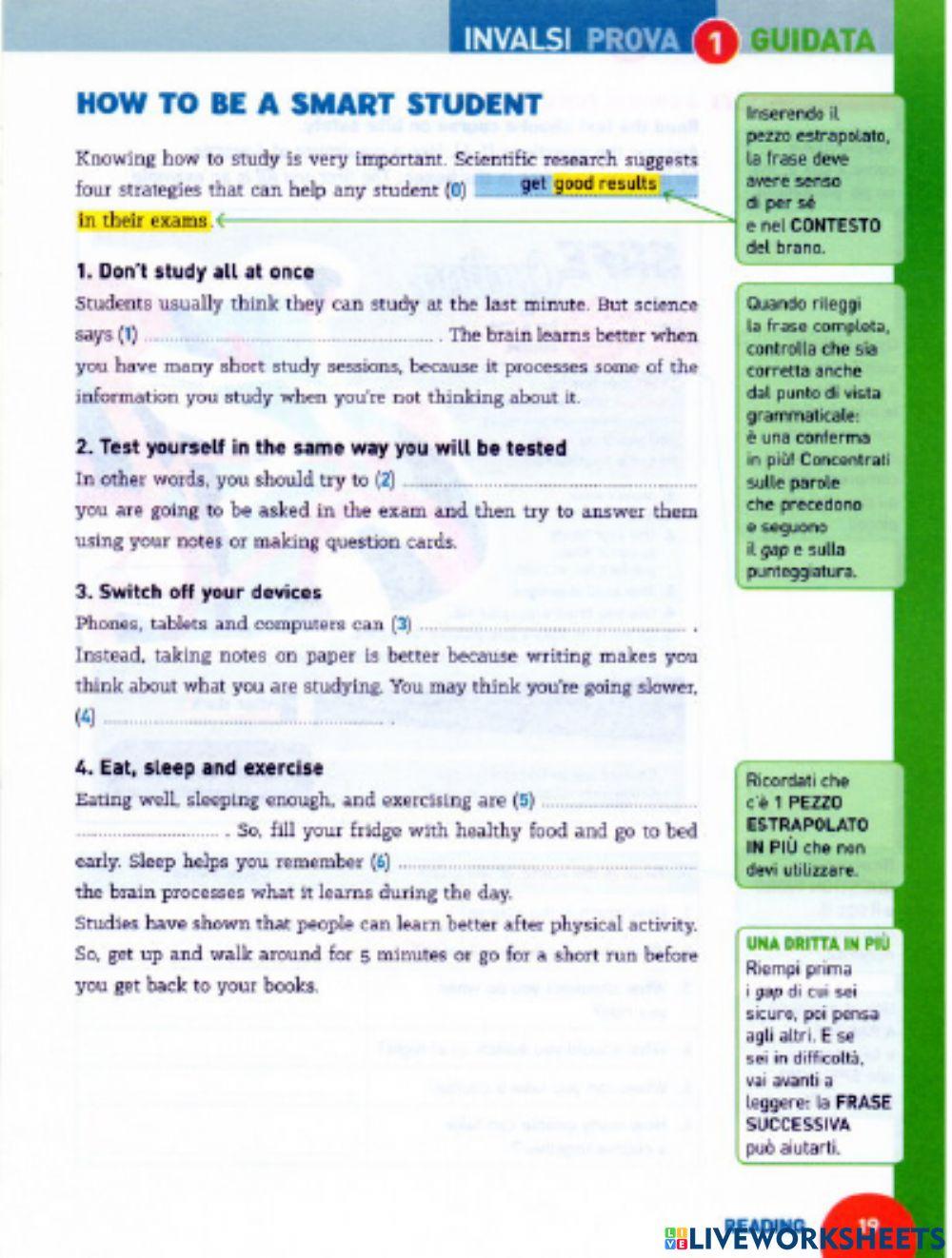 Invalsi guided reading test 1