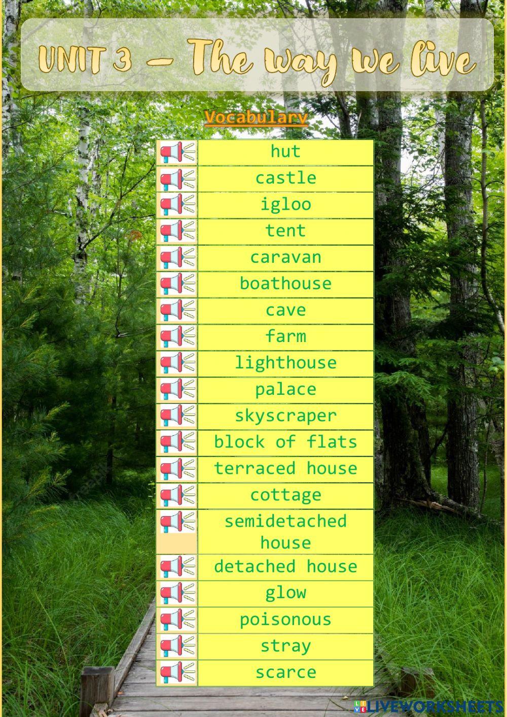 Unit 3 - Spelling words