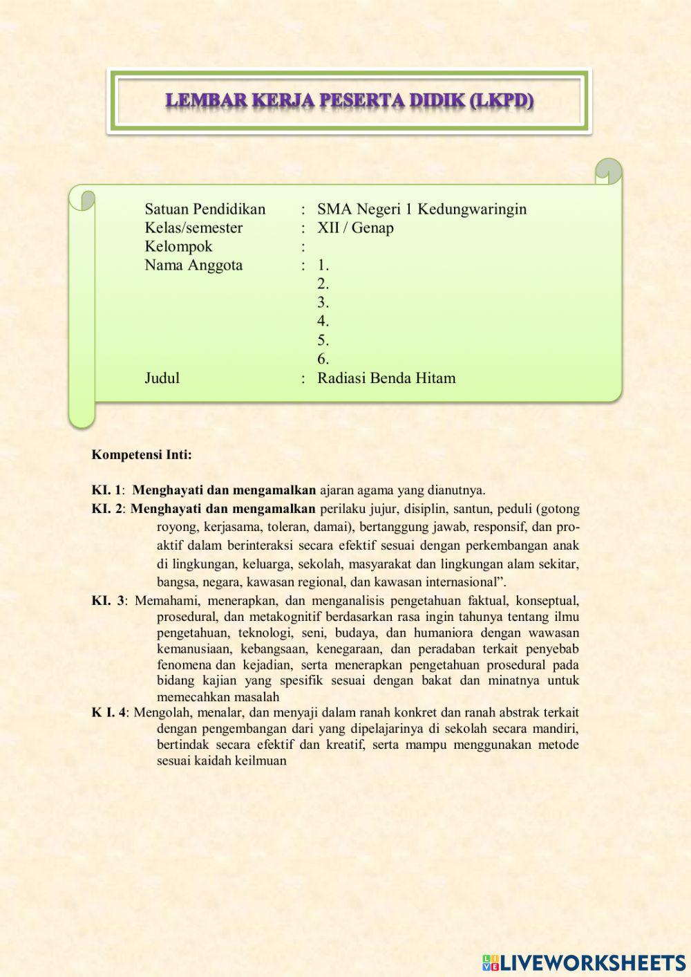 LKPD Radiasi Benda Hitam Part1