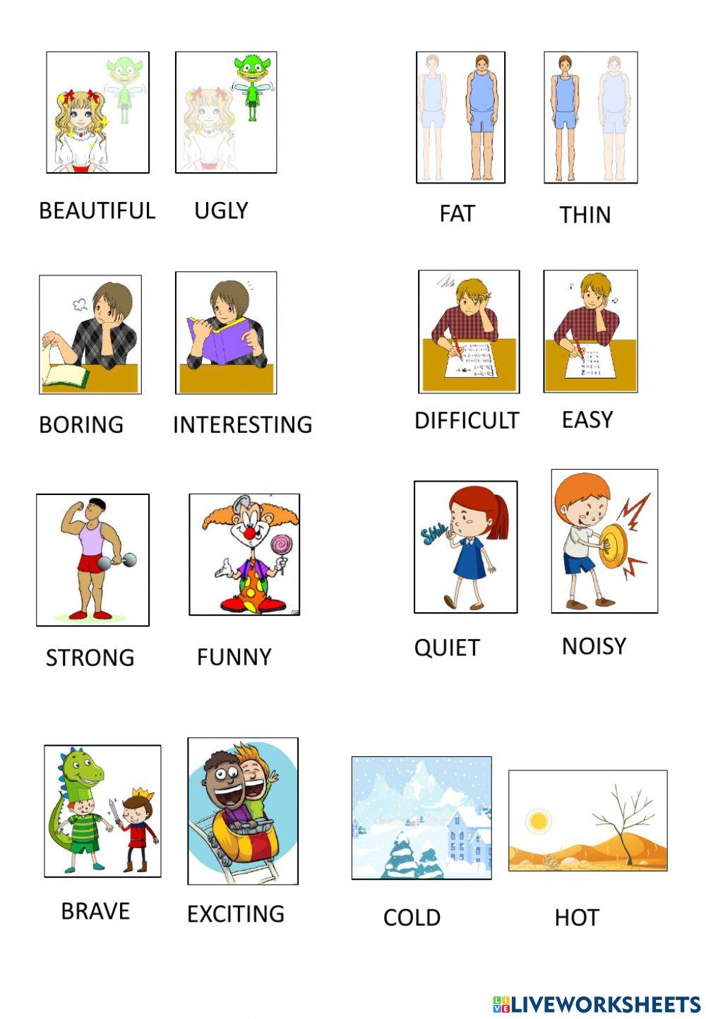 6º adjectives listen and repeat