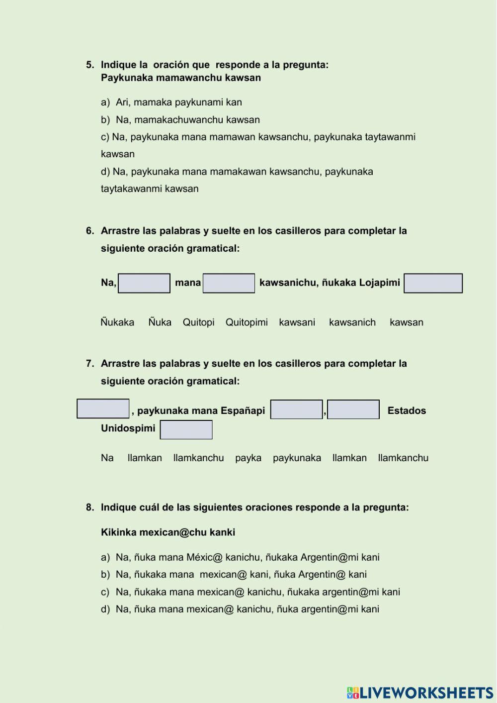 Iskun niki ruray – ejercicio 9