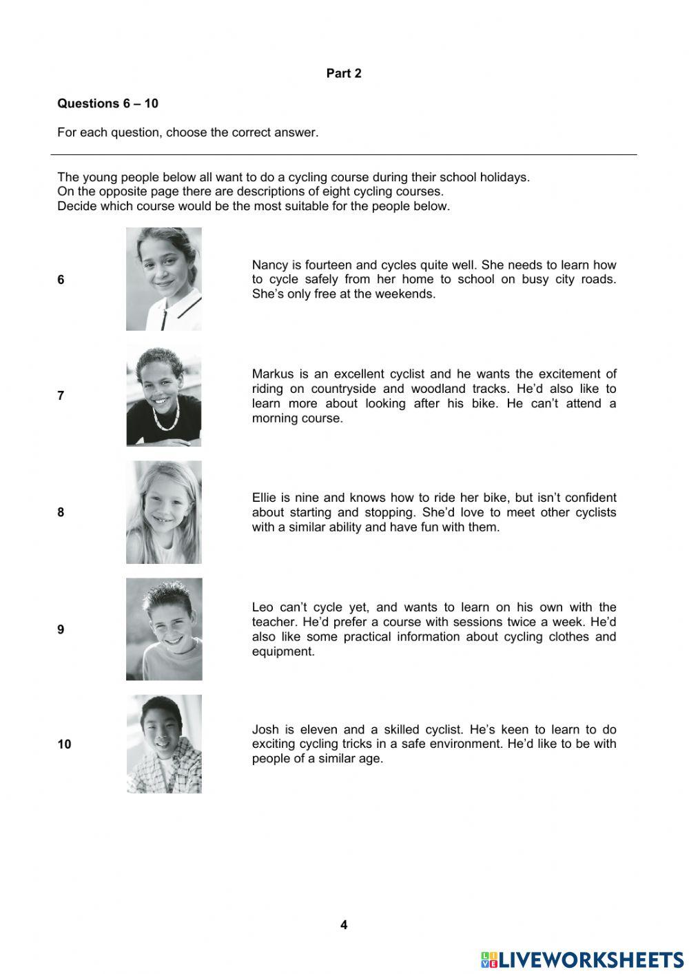 B1 reading and writing grado (10) seguno periodo