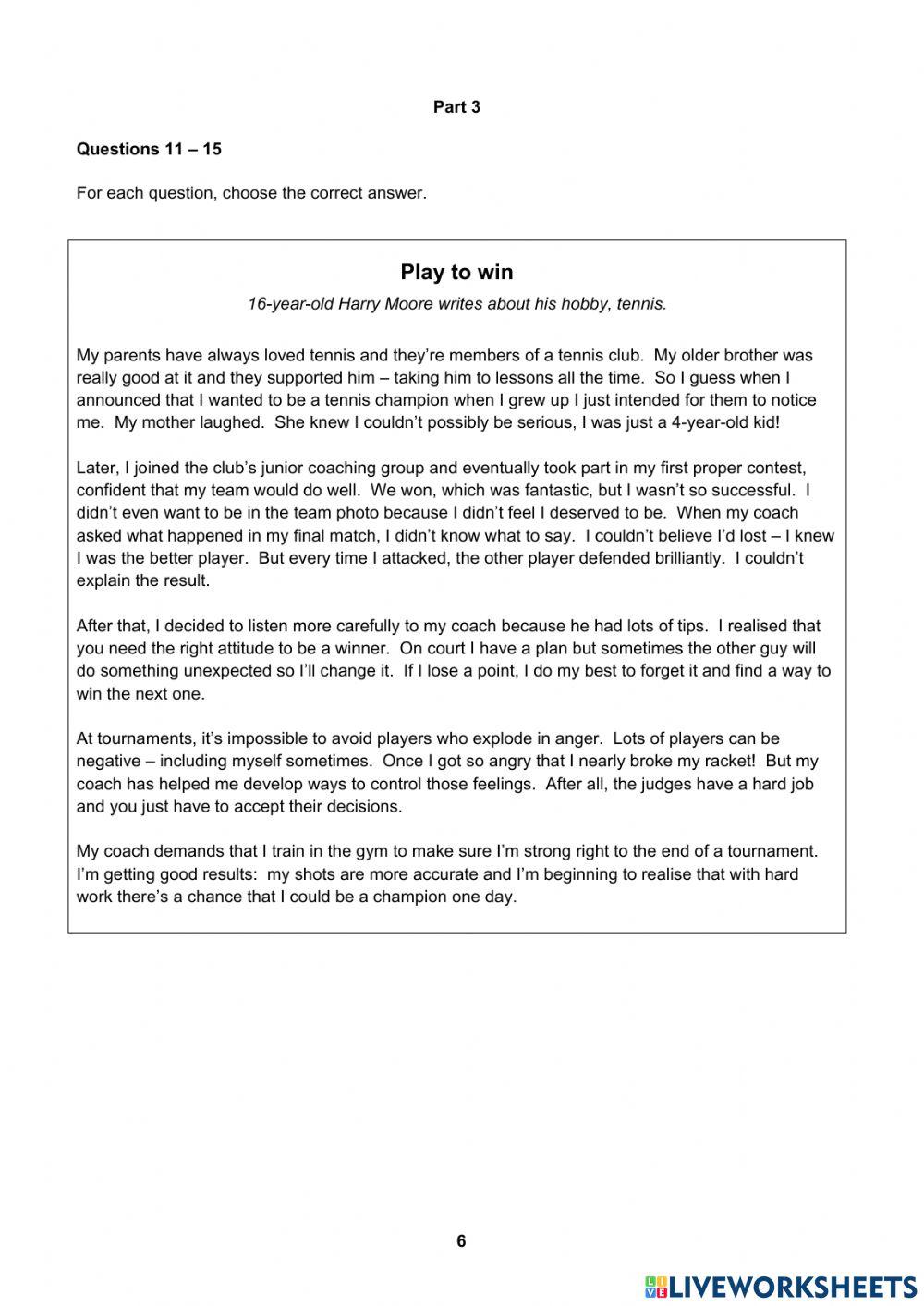 B1 reading and writing grado (10) seguno periodo