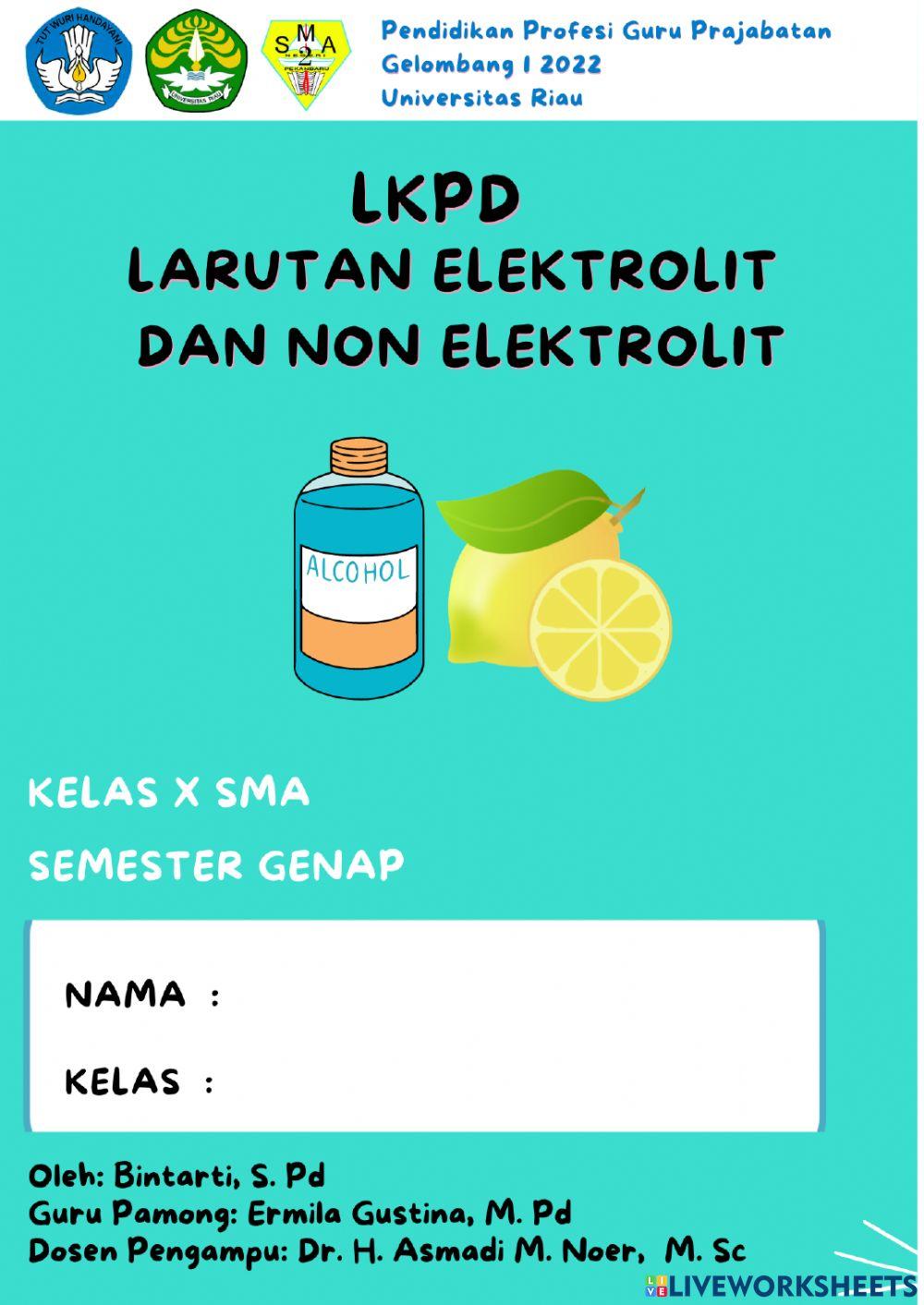 Elektrolit dan non elektrolit