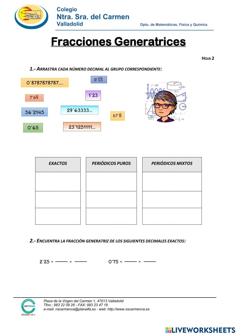 Fracciones Generatrices 2