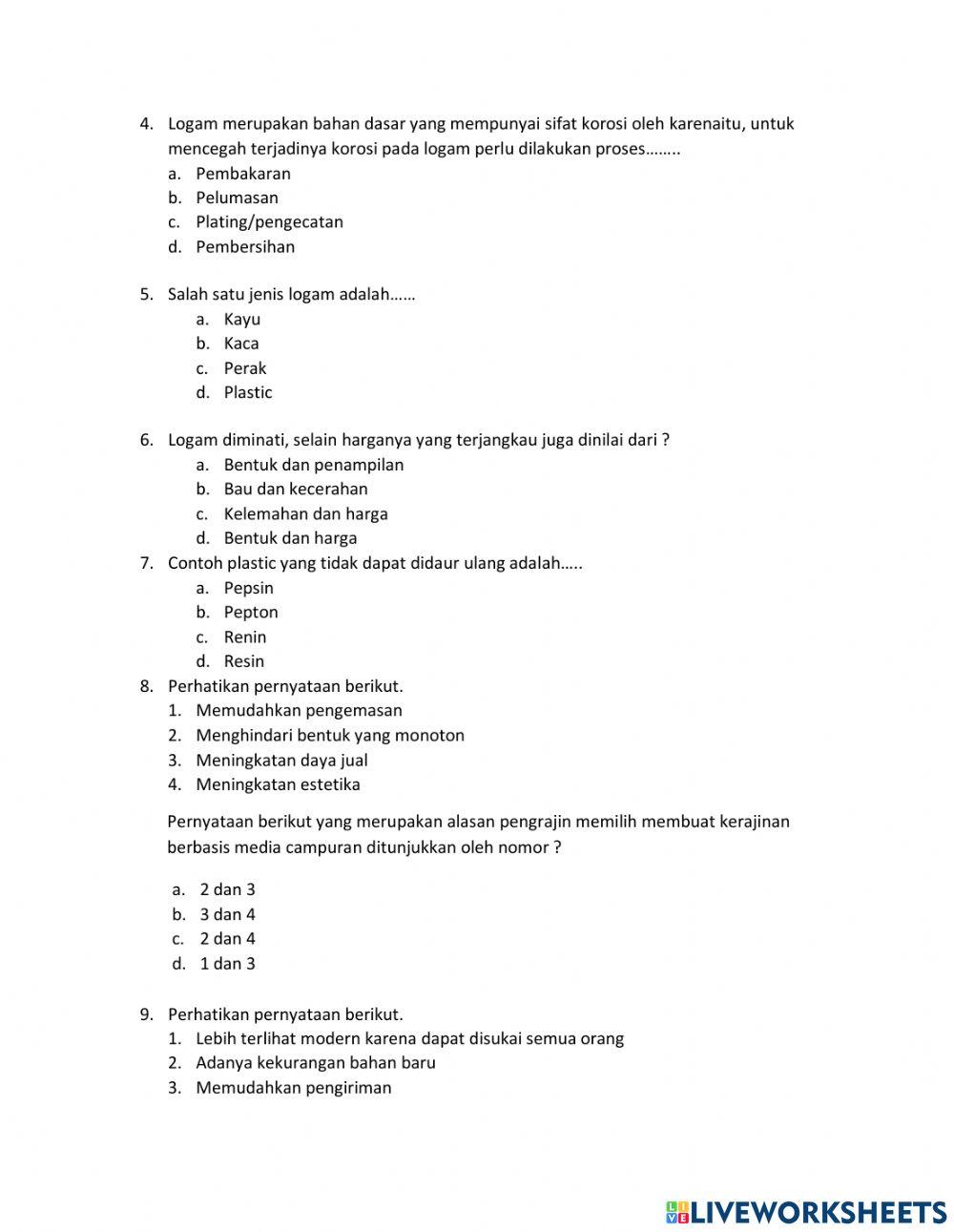 Bahan kerajinan berbasis media campur