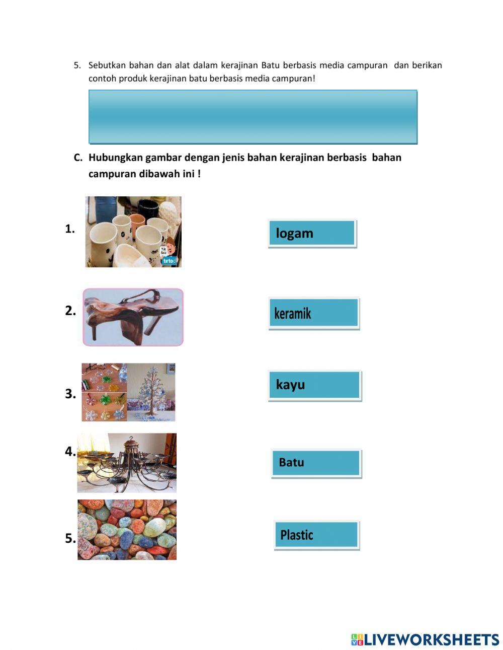 Bahan kerajinan berbasis media campur