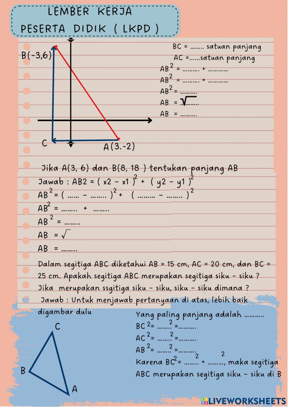 Kegunaan teorema pytagoras