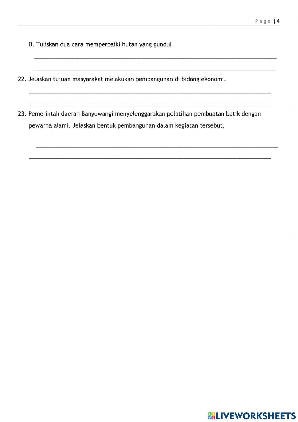 Ulangan Harian Tema 6 Kelas 5