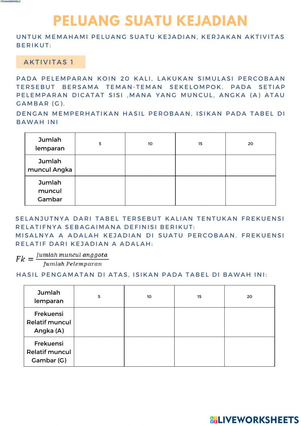 Frekuensi harapan dan kejadian