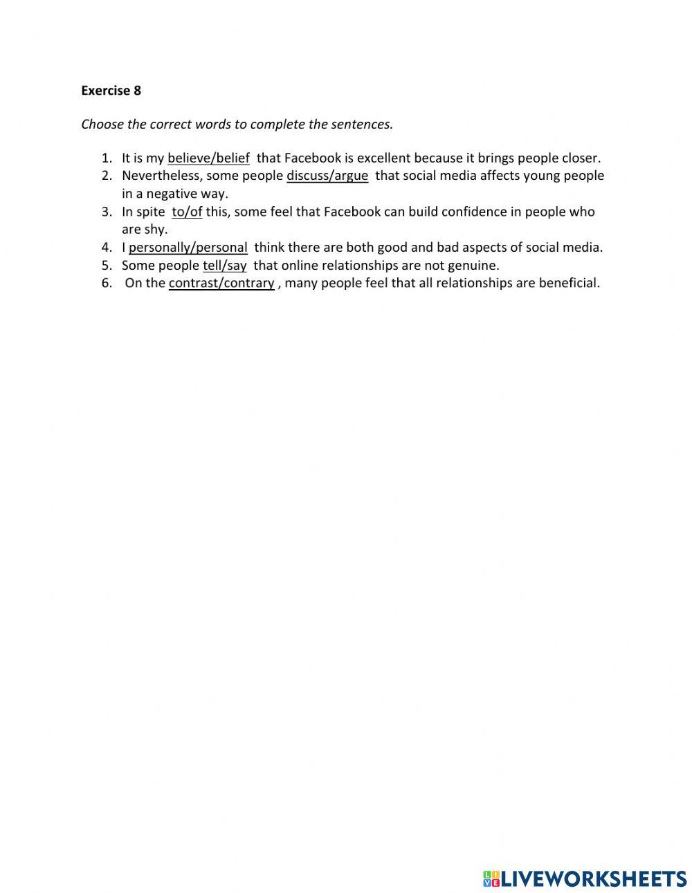 IE2, Unit 7, Writing, Exercise 8