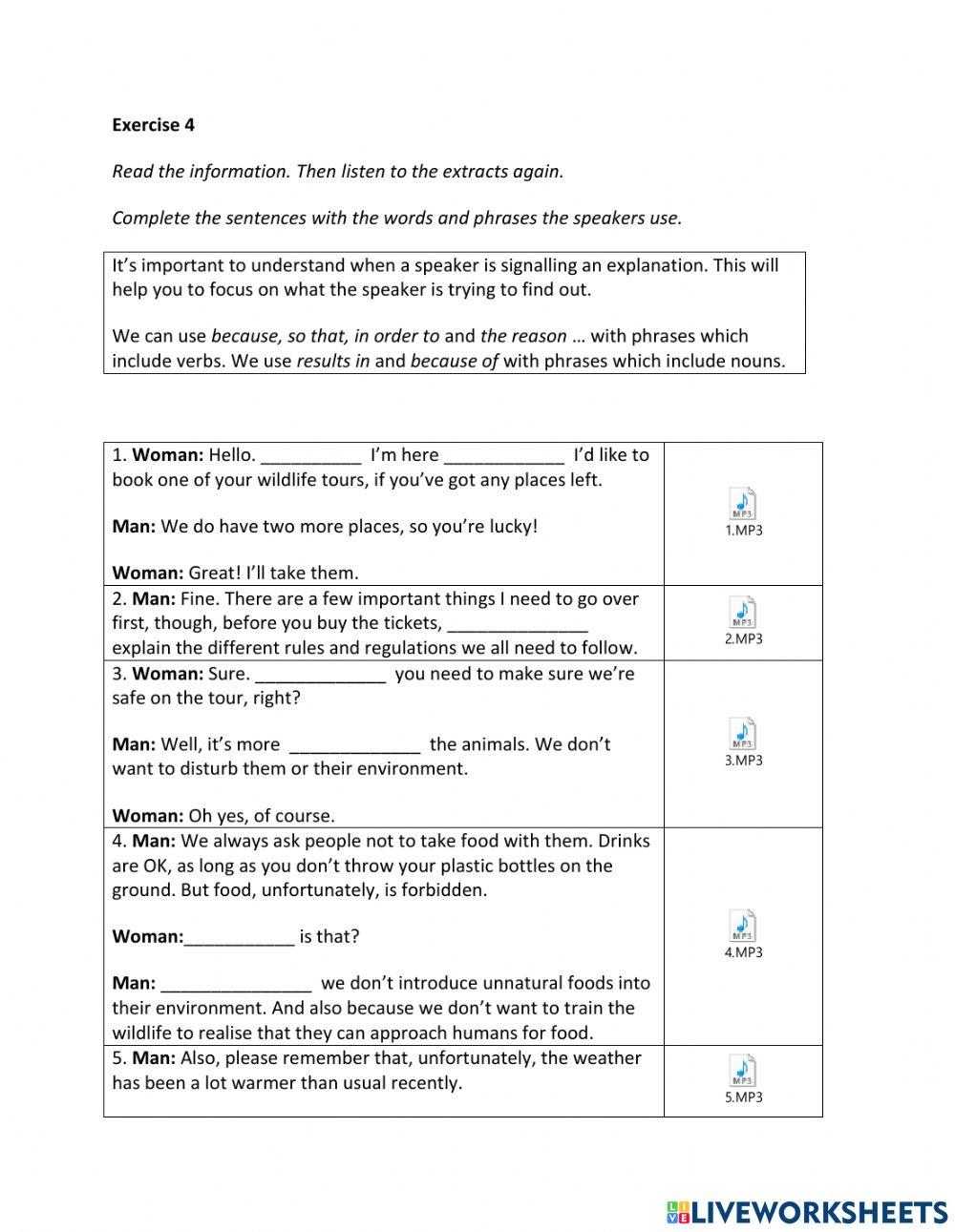 IE2, Unit 7, Listening, Exercise 4
