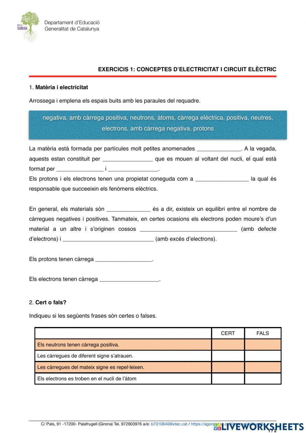 Conceptes electricitat