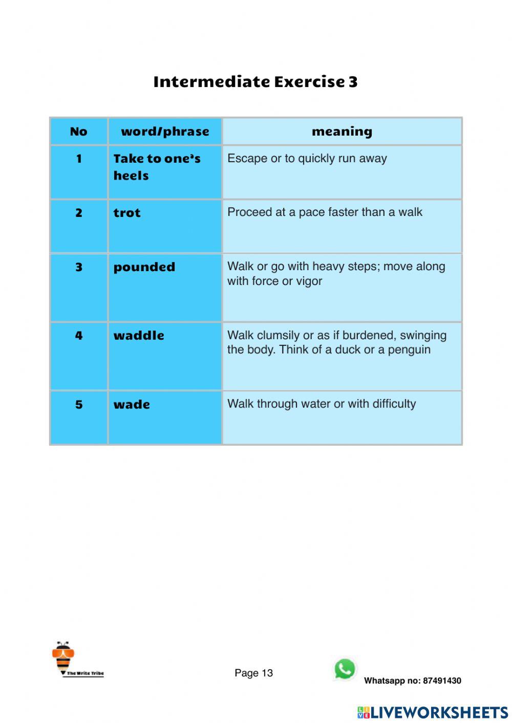 Ultimate Walk Cycles Set 2 worksheet | Live Worksheets