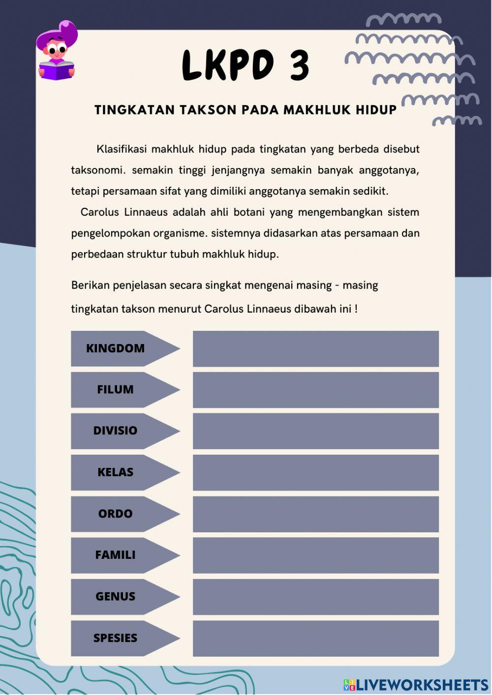 Klasifikasi makhluk hidup takson