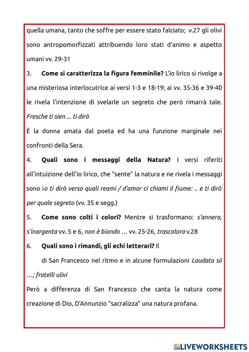 D'annunzio, la sera fiesolana