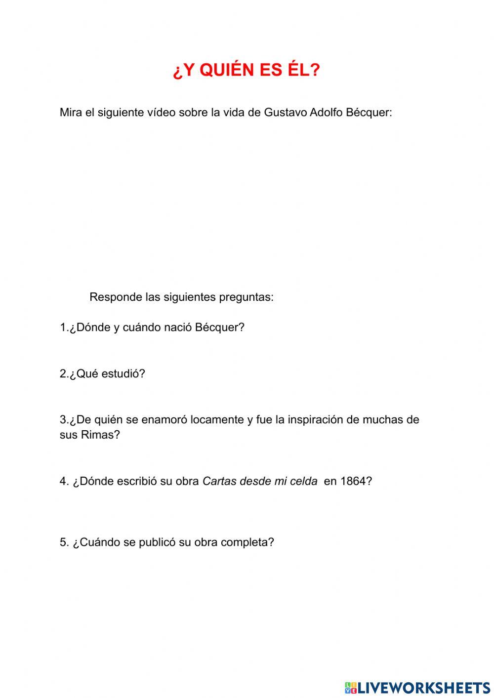 ¿Y CÓMO ES ÉL? Gustavo Adolfo Bécquer