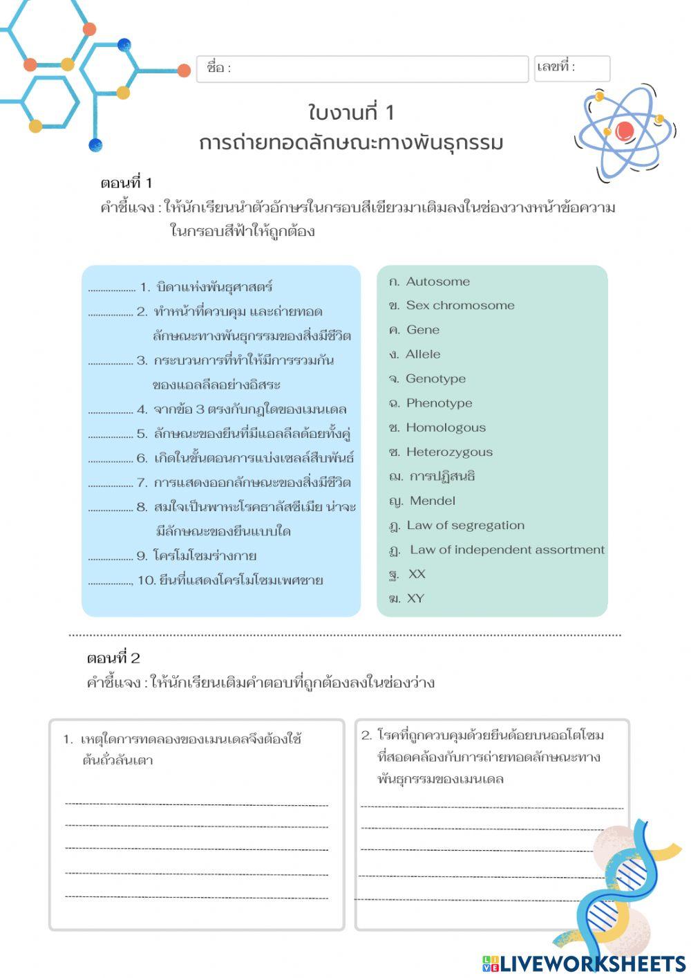 การถ่ายทอดลักษณะทางพันธุกรรม