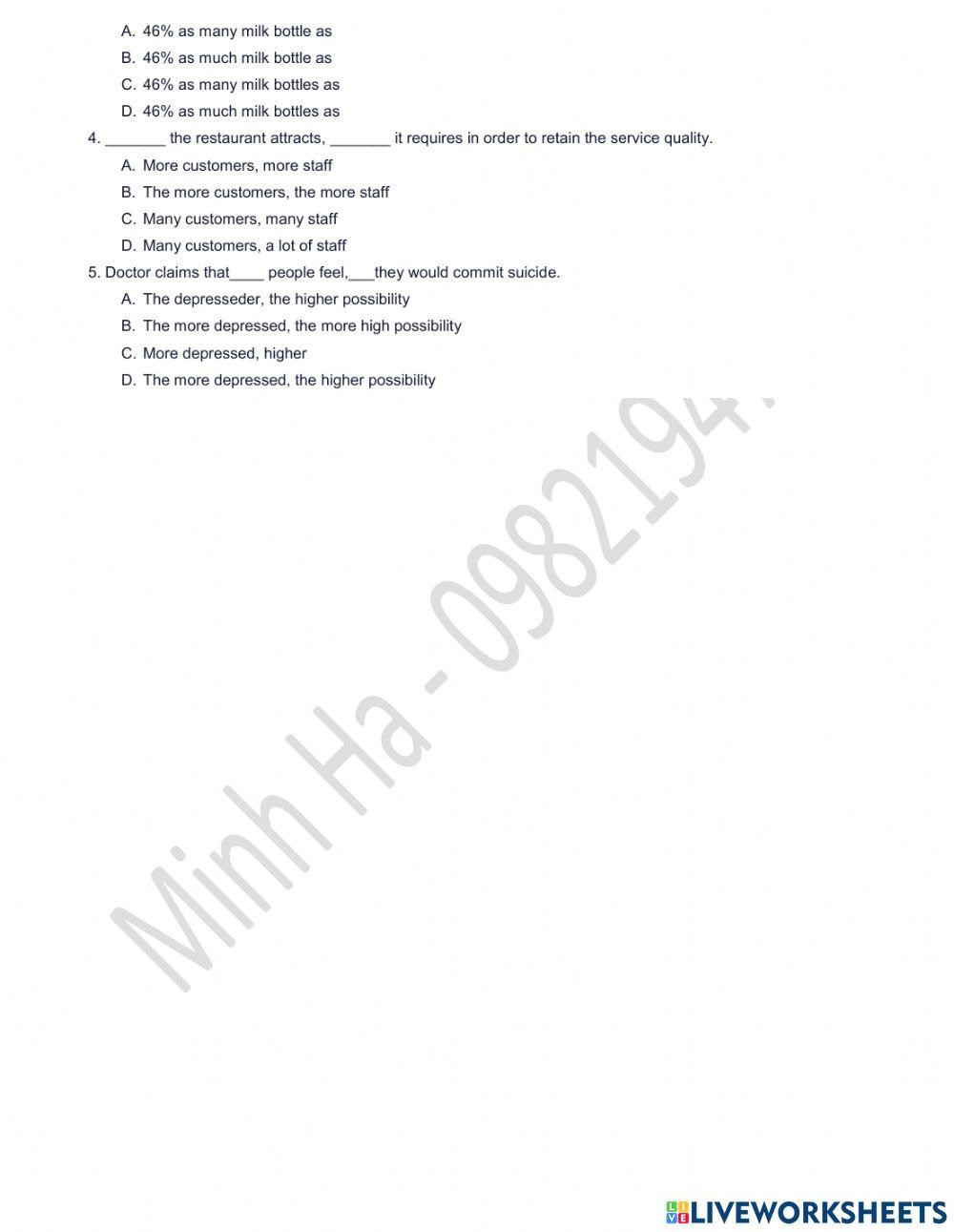 As ... as - Multiple Numbers Comparison