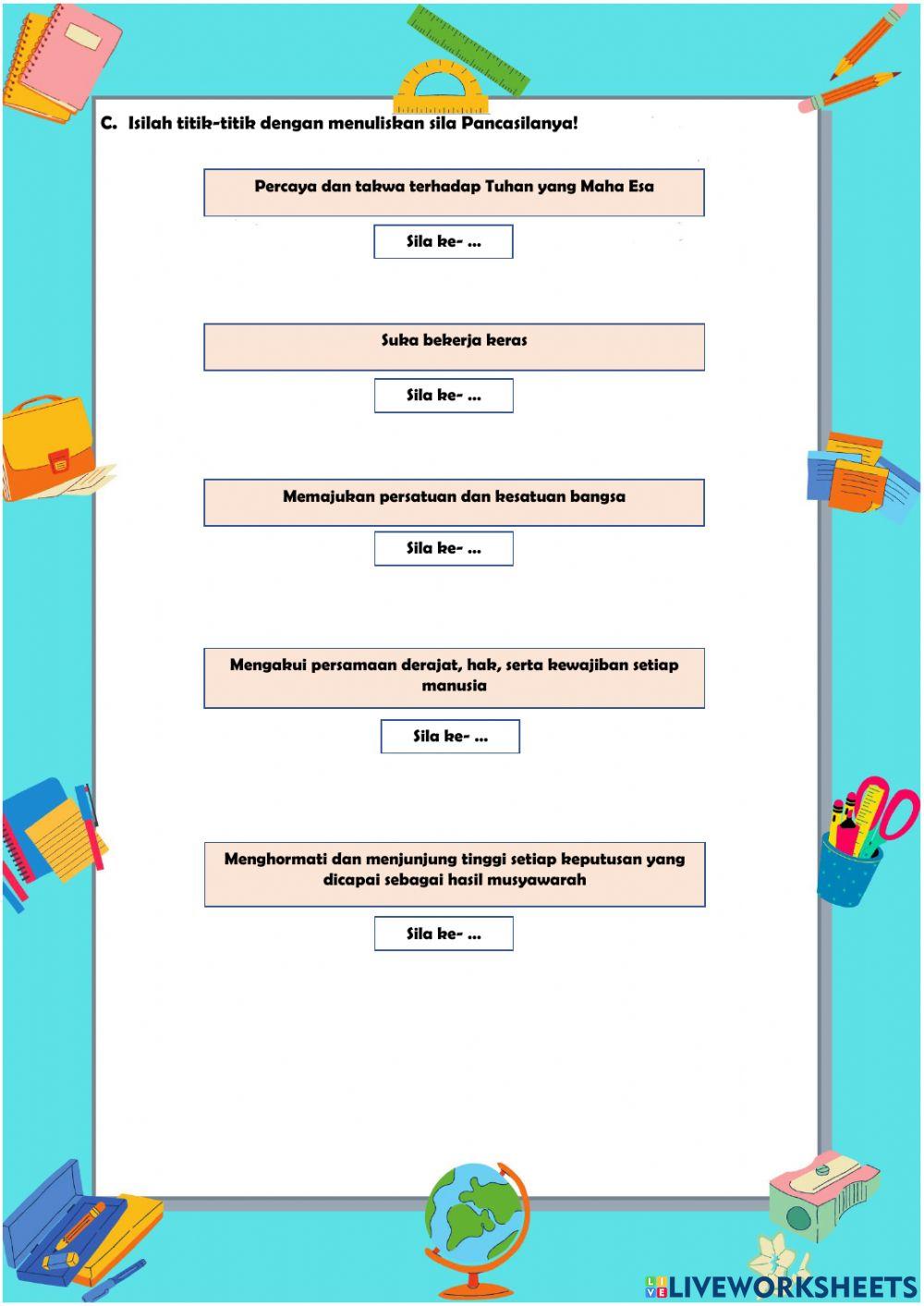 LKPD Nilai-Nilai Pancasila Kelas 6 Tema 7