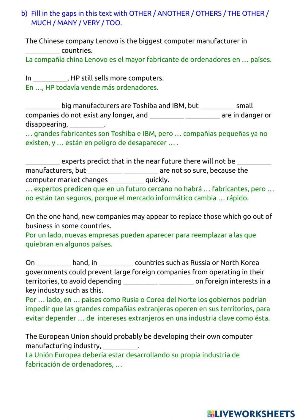 Ict 1.9 - Other - another - much - many - very - too