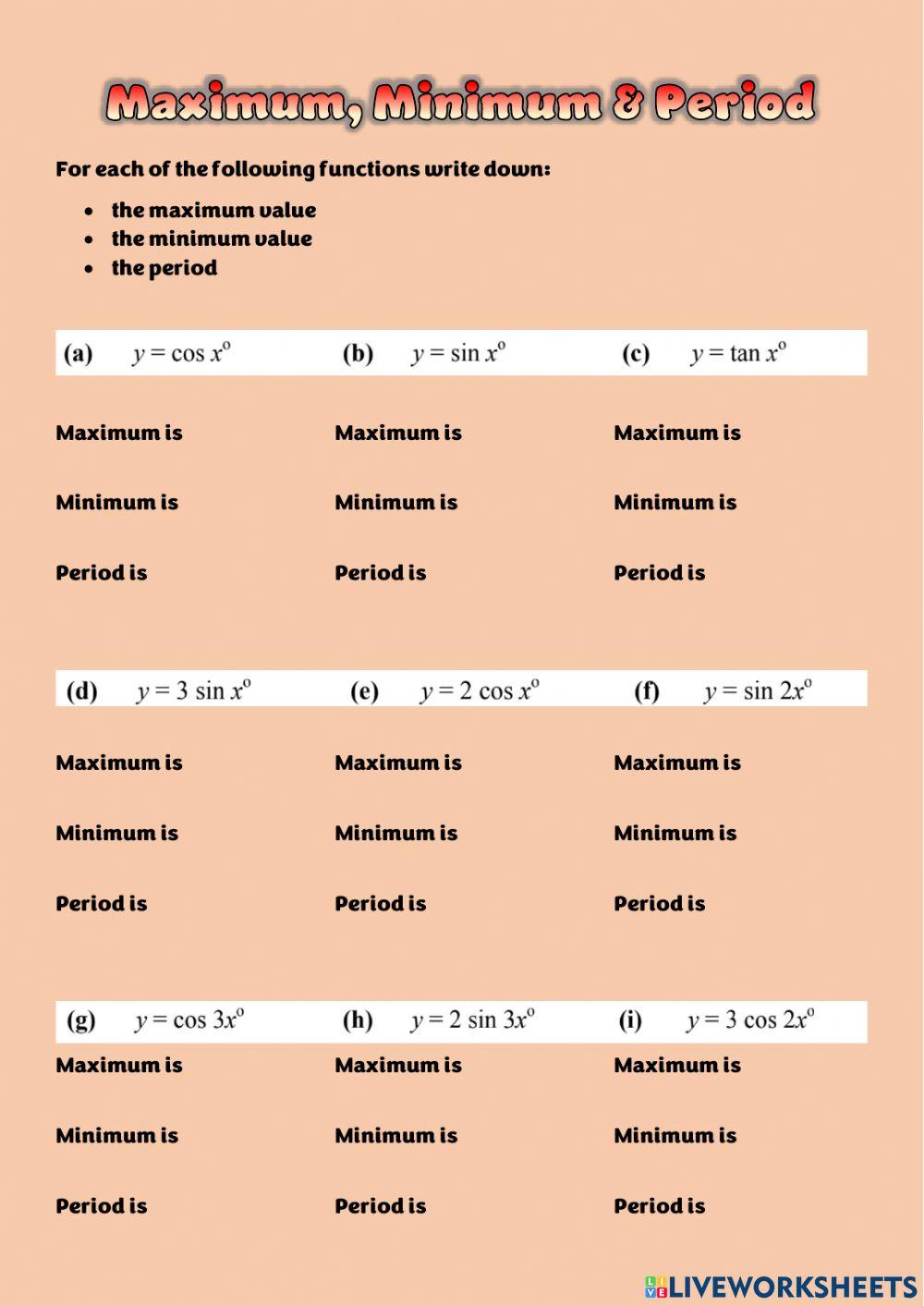 WW N5 Trig max min period