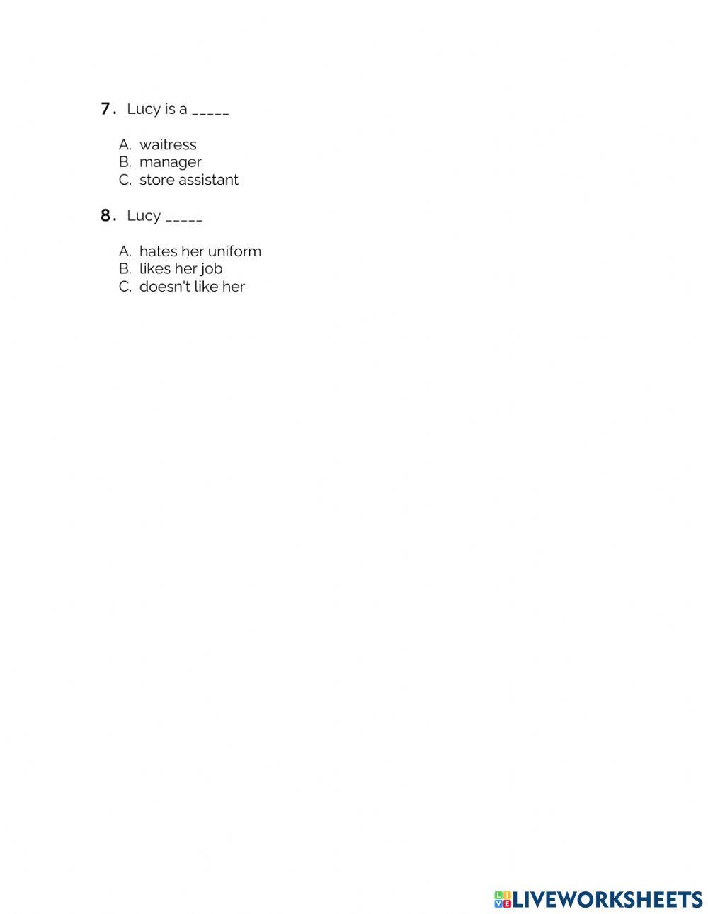 What’s your job? – A1 English listening test