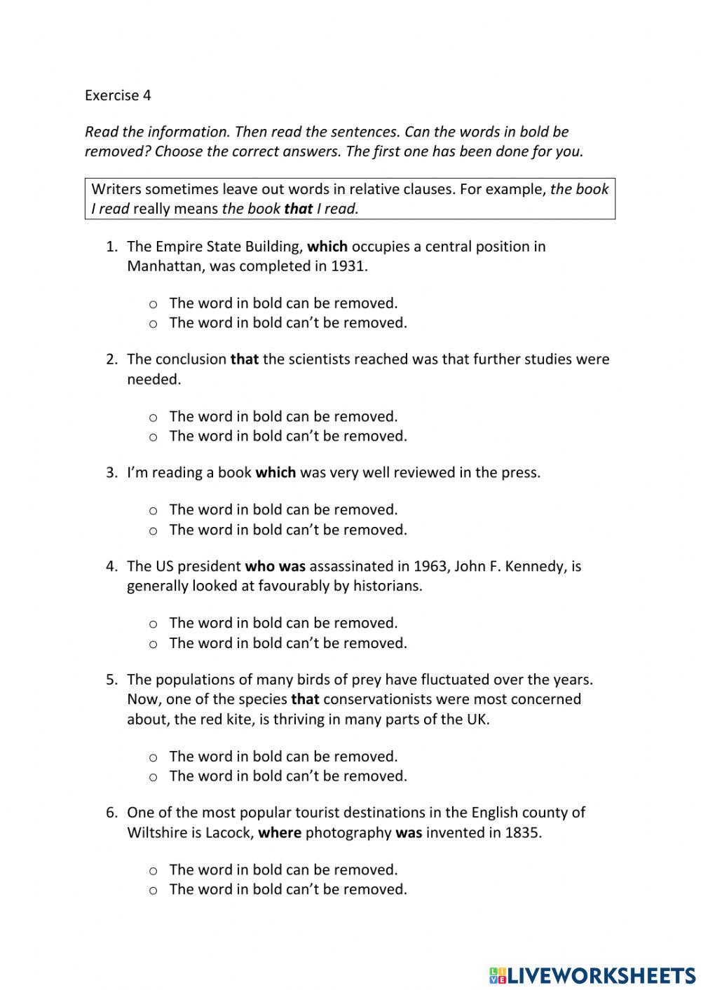 IE3, Unit 8, Reading, Exercsie 4