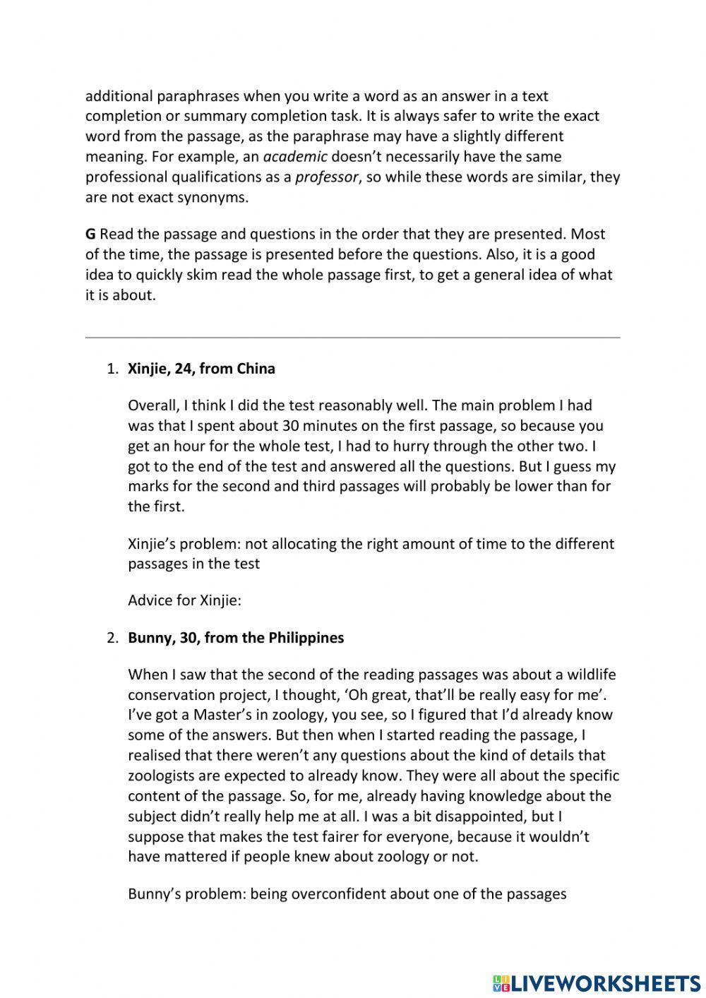 IE3, Unit 8, Reading, Exercise 7